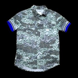 Diesel Camo Boys Button Down Shirt Sz 9